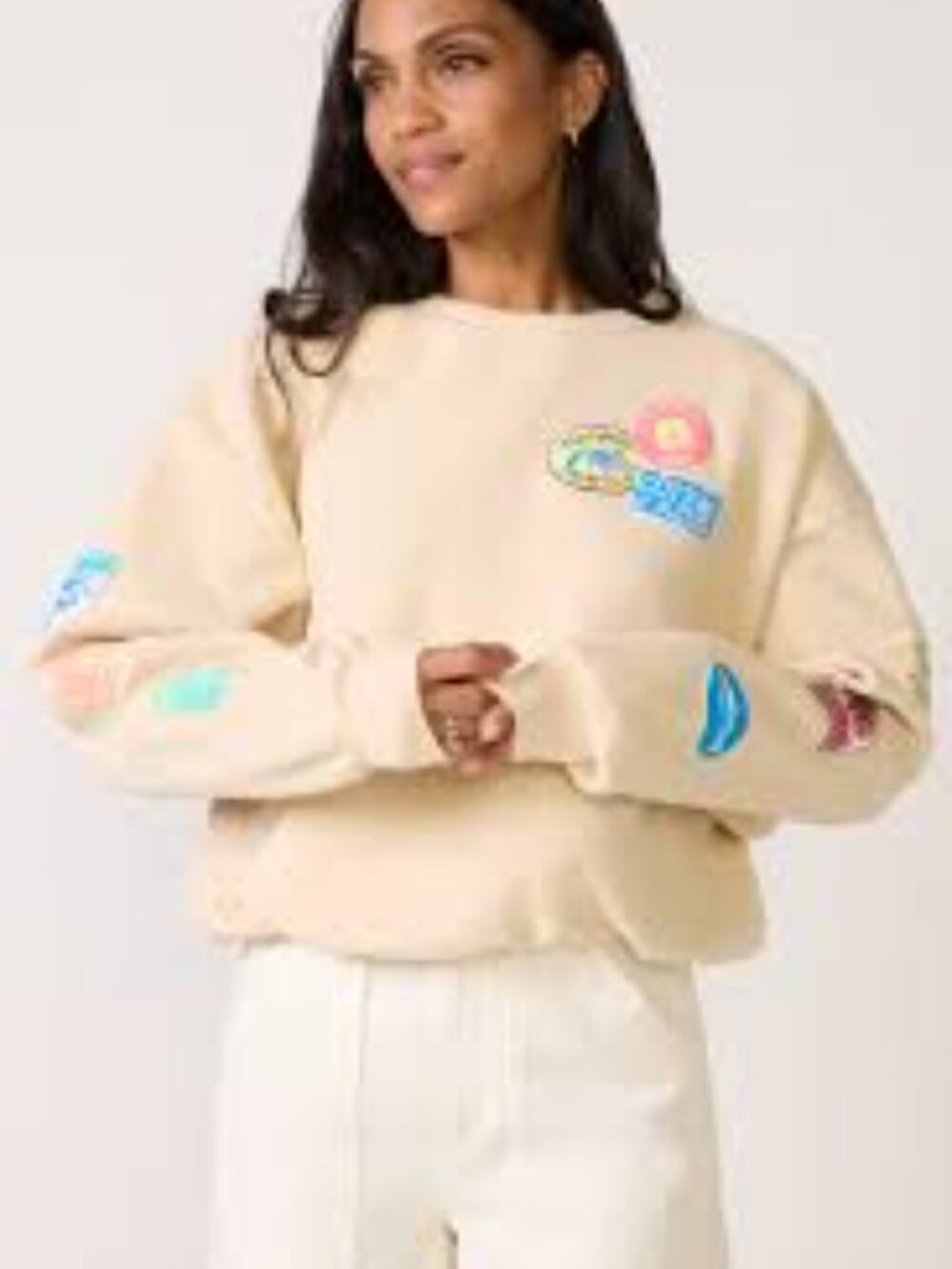 Daydreamer Destination Patches Oversized Crew